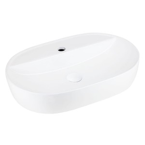 Umywalka nablatowa OLVENA UC5658WH 600x400x120mm Otwór na baterię Biały korek