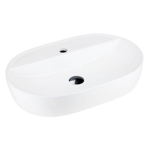 Umywalka nablatowa OLVENA UC5658BL 600x400x120mm Otwór na baterię Czarny korek
