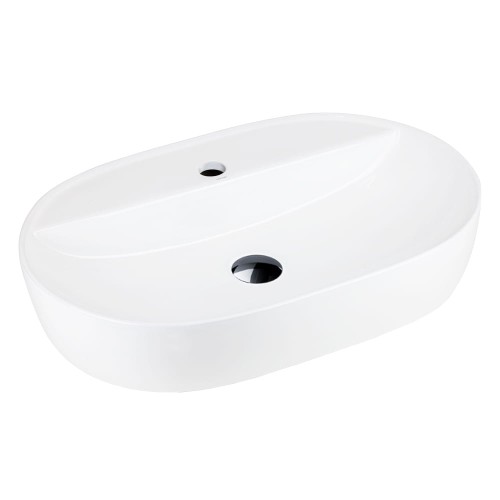 Umywalka nablatowa OLVENA UC5658BL 600x400x120mm Otwór na baterię Czarny korek