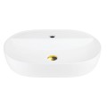 Umywalka nablatowa OLVENA UC5658GL 600x400x120mm Otwór na baterię Złoty korek