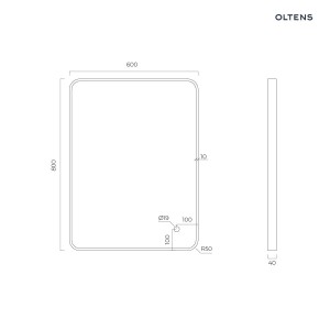 Oltens Nordlis lustro 60x80 cm prostokątne z oświetleniem z przodu z matą grzewczą miedź szczotkowana 64116610