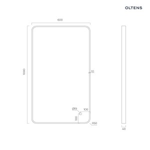 Oltens Nordlis lustro 60x100 cm prostokątne z oświetleniem z przodu z matą grzewczą miedź szczotkowana 64117610