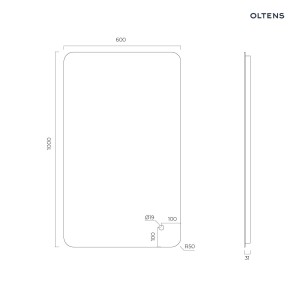 Oltens Nordlis lustro 60x100 cm prostokątne z oświetleniem od tyłu z matą grzewczą 64120000