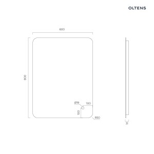 Oltens Nordlis lustro 60x80 cm prostokątne z oświetleniem od tyłu z matą grzewczą 64119000