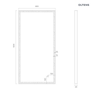 Oltens Nordlis lustro 60x120 cm prostokątne z oświetleniem z przodu z matą grzewczą miedź szczotkowana 64107610