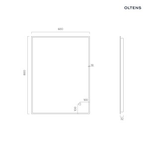 Oltens Nordlis lustro 60x80 cm prostokątne z oświetleniem od tyłu z matą grzewczą miedź szczotkowana 64115610