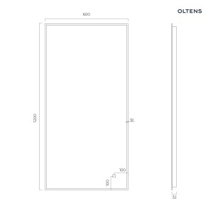 Oltens Nordlis lustro 60x120 cm prostokątne z oświetleniem od tyłu z matą grzewczą miedź szczotkowana 64112610