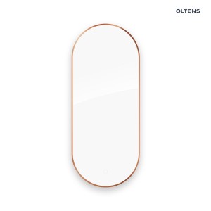 Oltens Nordlis lustro 50x120 cm owalne z oświetleniem od tyłu z matą grzewczą miedź szczotkowana 64114610
