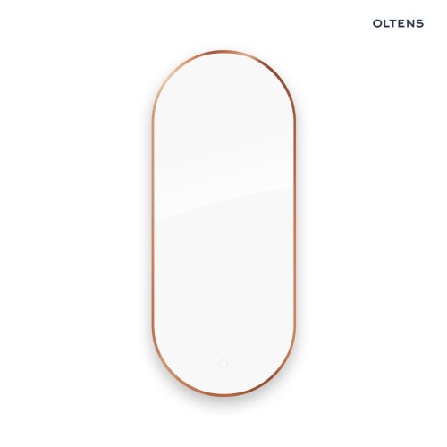 Oltens Nordlis lustro 50x120 cm owalne z oświetleniem od tyłu z matą grzewczą miedź szczotkowana 64114610