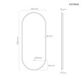 Oltens Nordlis lustro 50x120 cm owalne z oświetleniem od tyłu z matą grzewczą miedź szczotkowana 64114610
