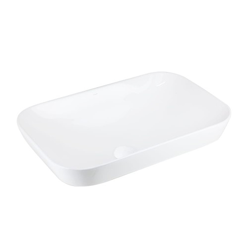 Umywalka nablatowa INTERO UC5580WH prostokątna 530x335x170 mm Biały korek