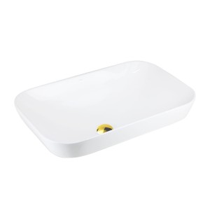 Umywalka nablatowa INTERO UC5580GL prostokątna 530x335x170 mm Złoty korek