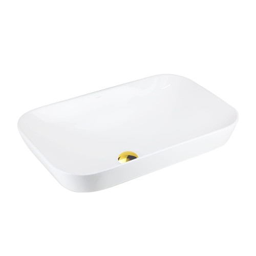 Umywalka nablatowa INTERO UC5580GL prostokątna 530x335x170 mm Złoty korek