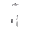 Zestaw prysznicowy ANGO Z01MGM gunmetal z deszczownicą 25 cm, baterią podtynkową i prysznicem