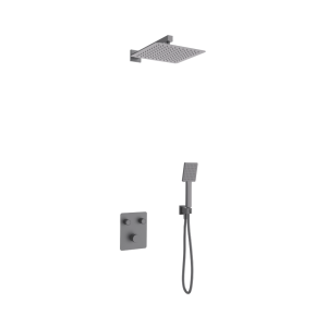 Zestaw prysznicowy podtynkowy ANGO Z02MGM Deszczownica 25cm Mieszacz Słuchawka prysznicowa Gunmetal