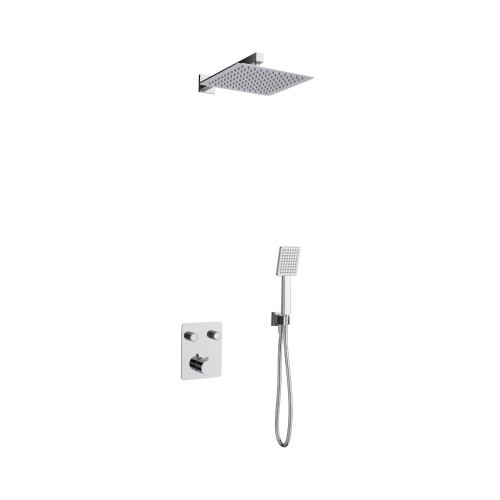 Zestaw prysznicowy podtynkowy ANGO Z02TCH Deszczownica 25cm Termostat Słuchawka prysznicowa Chrom