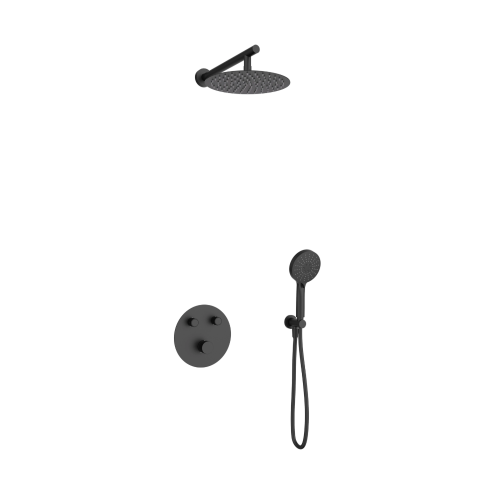 Zestaw prysznicowy podtynkowy LUGO Z04MBL Deszczownica 25cm Mieszacz Słuchawka prysznicowa Czarny