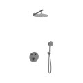 Zestaw prysznicowy podtynkowy LUGO Z04TGM Deszczownica 25cm Termostat Słuchawka prysznicowa Gunmetal