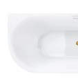 Wanna narożna INTERO V230SPGL 140 cm Montaż prawostronny Przelew szczelinowy Korek klik klak Złoty