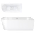 Wanna narożna INTERO V230SPGM 140 cm Montaż prawostronny Przelew szczelinowy Korek klik klak Gunmetal