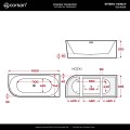 Wanna narożna INTERO V230LPCH 160 cm Montaż prawostronny Przelew szczelinowy Korek klik klak Chrom