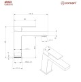 Bateria umywalkowa ANGO CMB3016GM Gunmetal