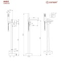 Bateria wannowa wolnostojąca ANGO CMB3020GM Gunmetal