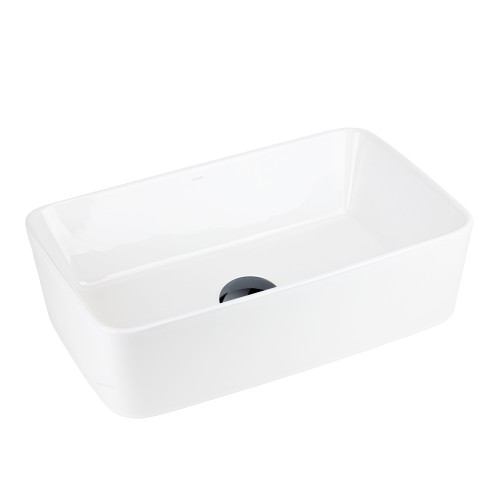 Umywalka nablatowa ANGO UC5627BL prostokątna 480x295x135 mm Czarny korek