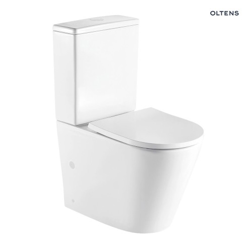 Oltens Jog Stille kompakt miska WC z powłoką SmartClean z deską Ovan wolnoopadającą twardą biały 44502000