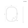 Oltens Nordlis lustro 60x80 cm prostokątne  z oświetleniem z przodu z matą grzewczą czarny 64123300
