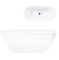 Wanna wolnostojąca OLVENA V041MBL 150 cm Korek klik klak Czarny