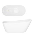 Wanna wolnostojąca ESTELLA II SLIM V038XLBGL 170 cm Korek klik klak Złoto szczotkowane