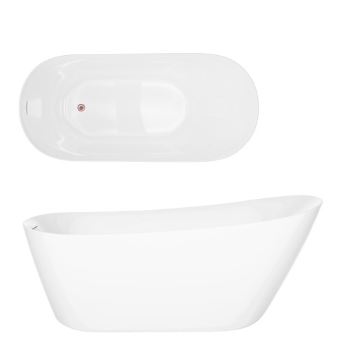 Wanna wolnostojąca ESTELLA II SLIM V038XLBRG 170 cm Korek klik klak Miedź szczotkowana
