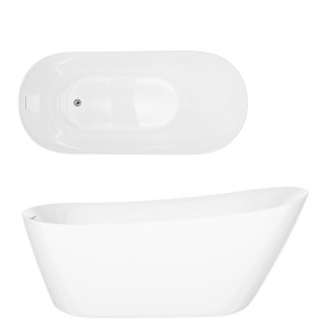 Wanna wolnostojąca ESTELLA II SLIM V038XLCH 170 cm Korek klik klak Chrom