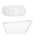 Wanna wolnostojąca ESTELLA II V038XLRG SLIM 170 cm Korek klik klak Różowe złoto