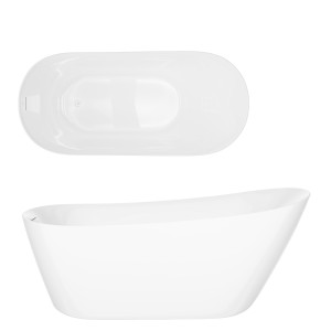 Wanna wolnostojąca ESTELLA II SLIM V038XLWH 170 cm Korek klik klak Biały