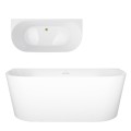 Wanna przyścienna MONO V029LSBGL Slim 160 cm Przelew szczelinowy Korek klik klak Szczotkowane Złoto