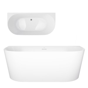 Wanna przyścienna MONO V029XLSCH Slim 170 cm Przelew szczelinowy Korek klik klak Chrom