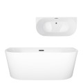 Wanna przyścienna MONO E029LSBL Slim 160 cm Korek klik klak Czarny