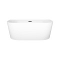 Wanna przyścienna MONO E029LSBL Slim 160 cm Korek klik klak Czarny