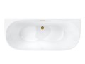 Wanna przyścienna MONO E029LSBGL Slim 160 cm Korek klik klak Szczotkowane Złoto
