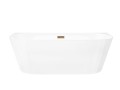 Wanna przyścienna MONO E029LSBGL Slim 160 cm Korek klik klak Szczotkowane Złoto