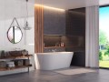 Wanna przyścienna MONO E029LSGM Slim 160 cm Korek klik klak GunMetal