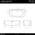Wanna przyścienna MONO E029XLSRG Slim 170 cm Korek klik klak Różowe Złoto
