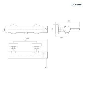 Oltens Molle bateria prysznicowa ścienna grafit 33010400