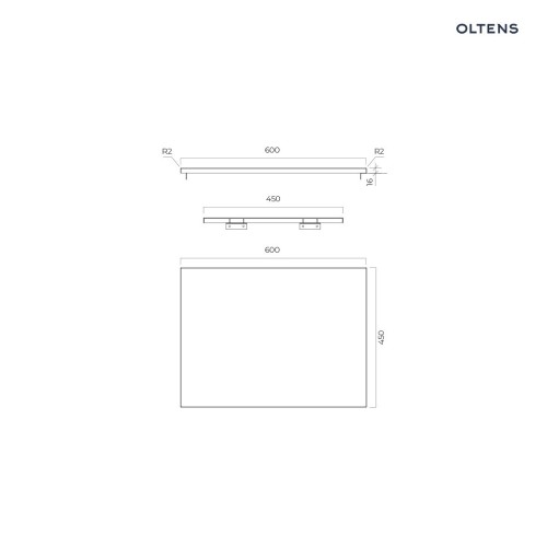 Oltens Lun blat naszafkowy 60 cm czarny marmur 63028990