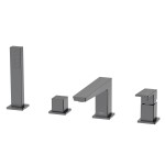 Bateria wannowa  4-otworowa Vellano Gun metal Avapax