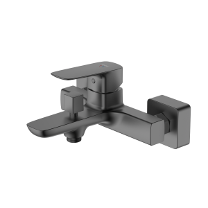 Bateria wannowa ścienna z przełącznikiem natrysku Qanix Gun metal Avapax