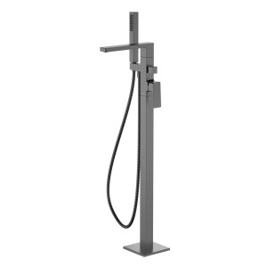 Bateria wannowa wolnostojąca z zestawem natryskowym Vellano Gun metal Avapax