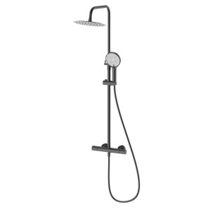 Deszczownica z baterią prysznicową termostatyczną dwufunkcyjną Thermo Gun metal Avapax